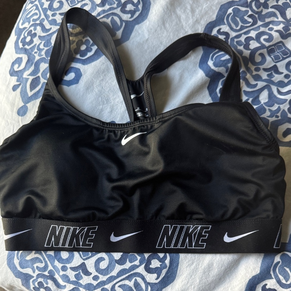 Nike Black Sports Bra with White Logo